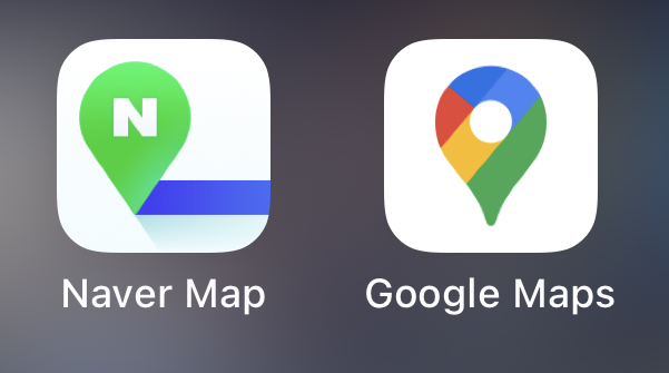 Google Maps and Naver Map